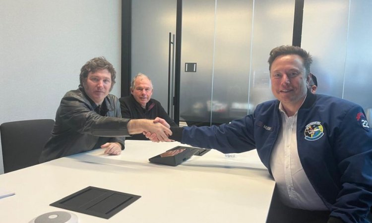 Imagem de Milei oferece apoio a Musk em investigações do STF no Brasil