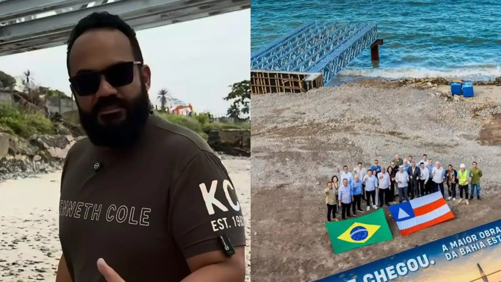 Imagem de Engenheiros dizem a Leandro de Jesus que obra da Ponte Salvador-Itaparica ainda não começou: 'Estrutura foi para Lula bater foto'