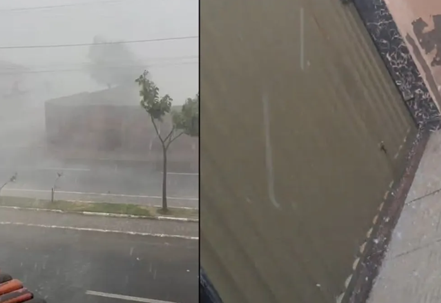 Imagem de Granizo na Bahia: moradores de cidade são surpreendidos em temporal