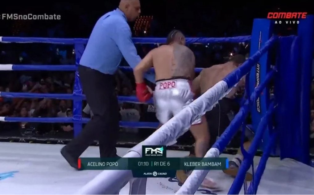 Imagem de Popó x Bambam: tetracampeão nocauteia ex-BBB em 36 segundos