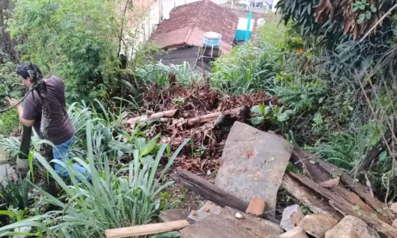 Imagem de Casa desaba e pessoas ficam desalojadas com forte chuva no sul da Bahia