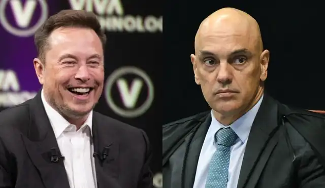 Imagem de Elon Musk provoca Alexandre de Moraes em publicação nas redes sociais