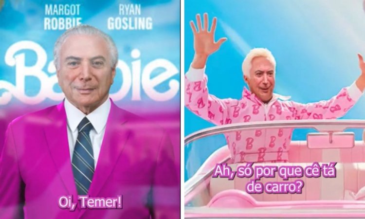 Imagem de Temer surge de terno rosa como ‘Ken’ nas redes sociais: ‘Barbie-me-ei’
