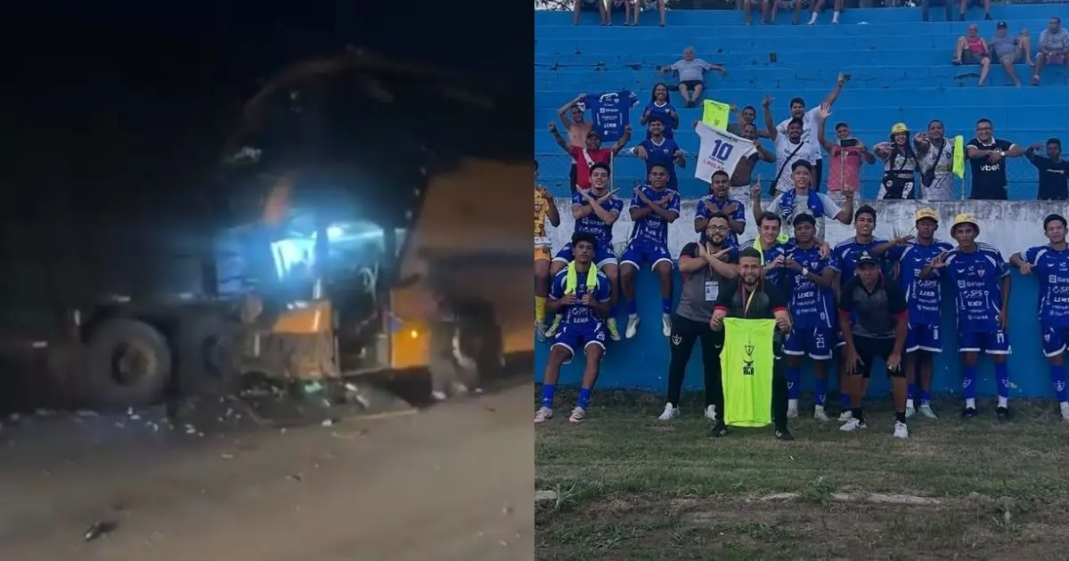 Imagem de Ônibus do Águia de Marabá sofre grave acidente no Tocantins e preparador físico morre