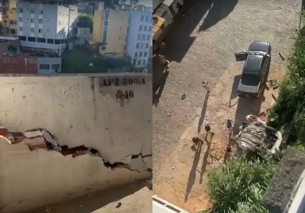 Imagem de Carro cai do Barbalho e despenca em estacionamento na região da Sete Portas, em Salvador