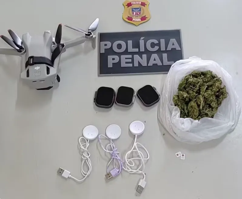 Imagem de Drone é apreendido ao tentar levar smartwatches, chips e drogas para presídio em Salvador