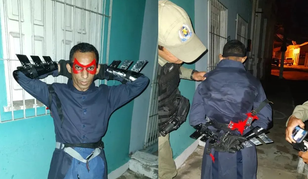 Imagem de Homem vestido de Batman tenta matar morador e acaba preso