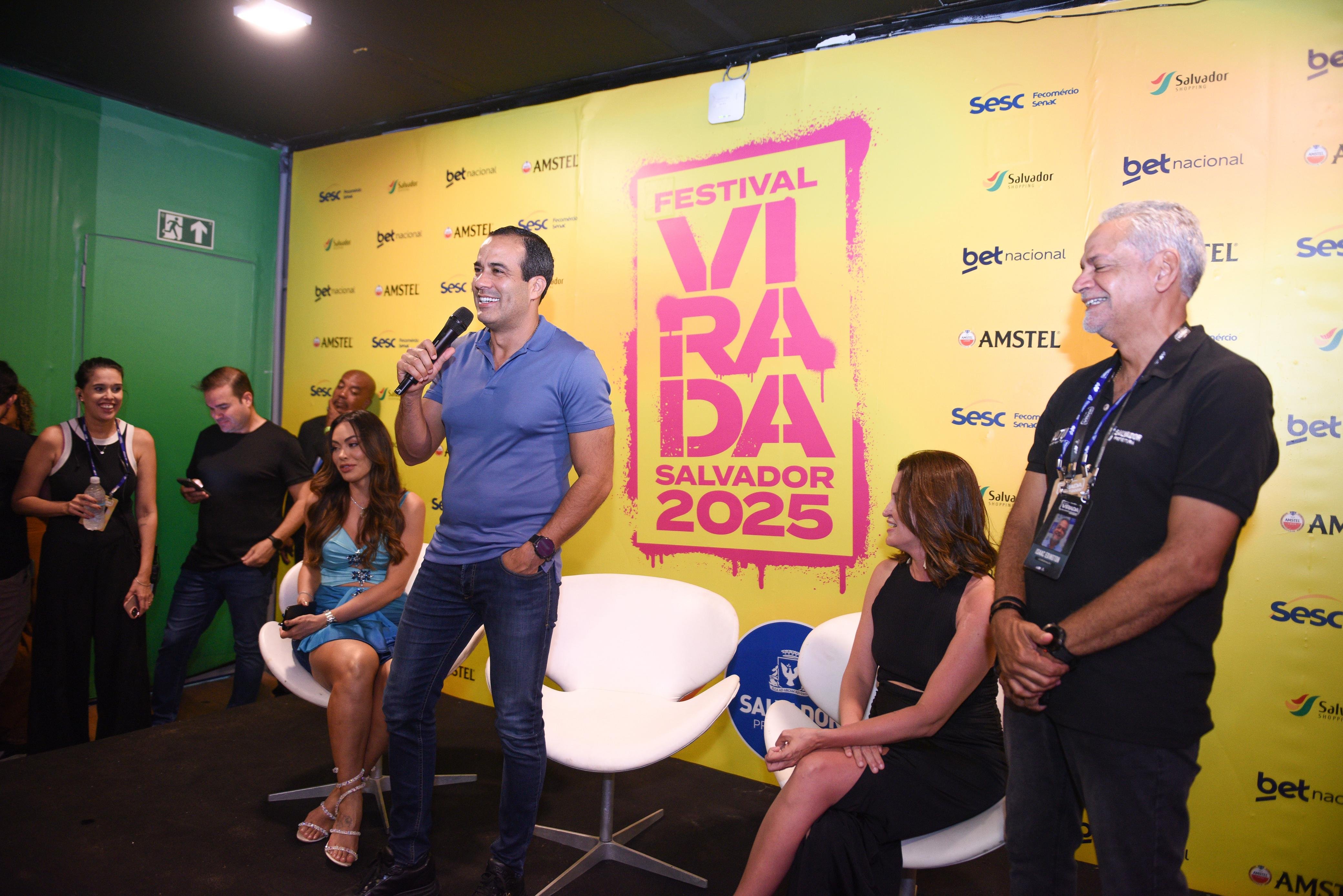 Imagem de Bruno Reis destaca sucesso da operação do Festival Virada Salvador, com quase 200 mil pessoas no primeiro dia