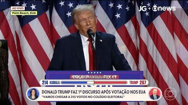 Imagem de Donald Trump declara vitória e agradece eleitores