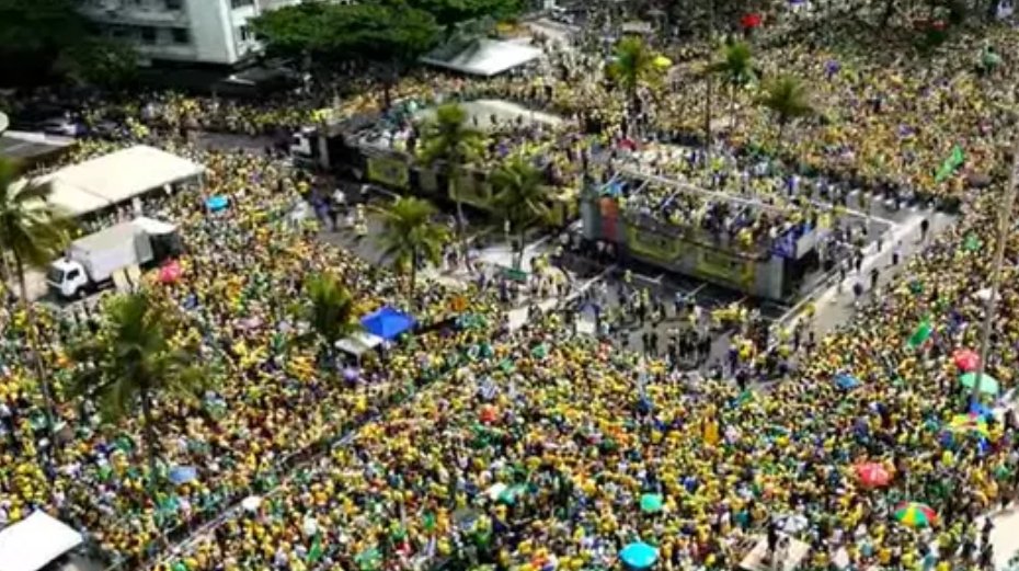Imagem de Ato no Rio com Bolsonaro tem pedido de anistia e críticas ao STF 